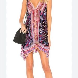 We The Free Relaxed Asymmetrical Red and Purple sundress